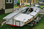 Flying Scot 5661 : Scot 5661 is a 2006 used only three times by the owner. Unfortunate circumstances has forced him to sell. The Scot is in perfect condition. White hull and deck with red waterline and trim stripes. 5661 has the standard race package with many extras. Outboard bracket, swim ladder & grab rail, rudder lift system, boom topping lift, Schurr Sails, standard and roller furling jib, stainless mast sleeve, red bottom paint, mahogany centerboard cap, and Aluminum Trailex trailer with nose wheel. Boat New was $16,700.
Asking $14,195. New Boat Warranty can be transferred for $100. Flying Scot 5661 : Scot 5661 is a 2006 used only three times by the owner. Unfortunate circumstances has forced him to sell. The Scot is in perfect condition. White hull and deck with red waterline and trim stripes. 5661 has the standard race package with many extras. Outboard bracket, swim ladder & grab rail, rudder lift system, boom topping lift, Schurr Sails, standard and roller furling jib, stainless mast sleeve, red bottom paint, mahogany centerboard cap, and Aluminum Trailex trailer with nose wheel. Boat New was $16,700.
Asking $14,195. New Boat Warranty can be transferred for $100.